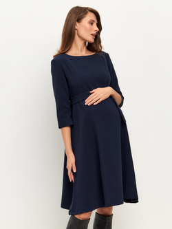 Платье для беременных и кормящих мам осень зима теплое