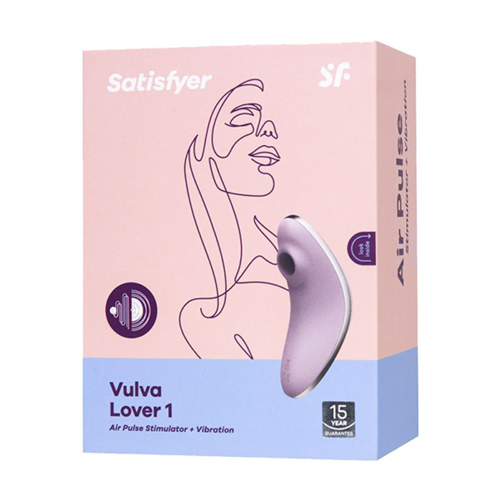 Сиреневый вакуум-волновой вибростимулятор клитора 12см Satisfyer Vulva Lover 1