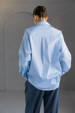 Рубашка из хлопка в полоску голубая