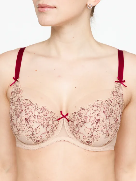 Бюстгальтер Zebra балконет мягкая чаша на каркасах (скин/бургундия)