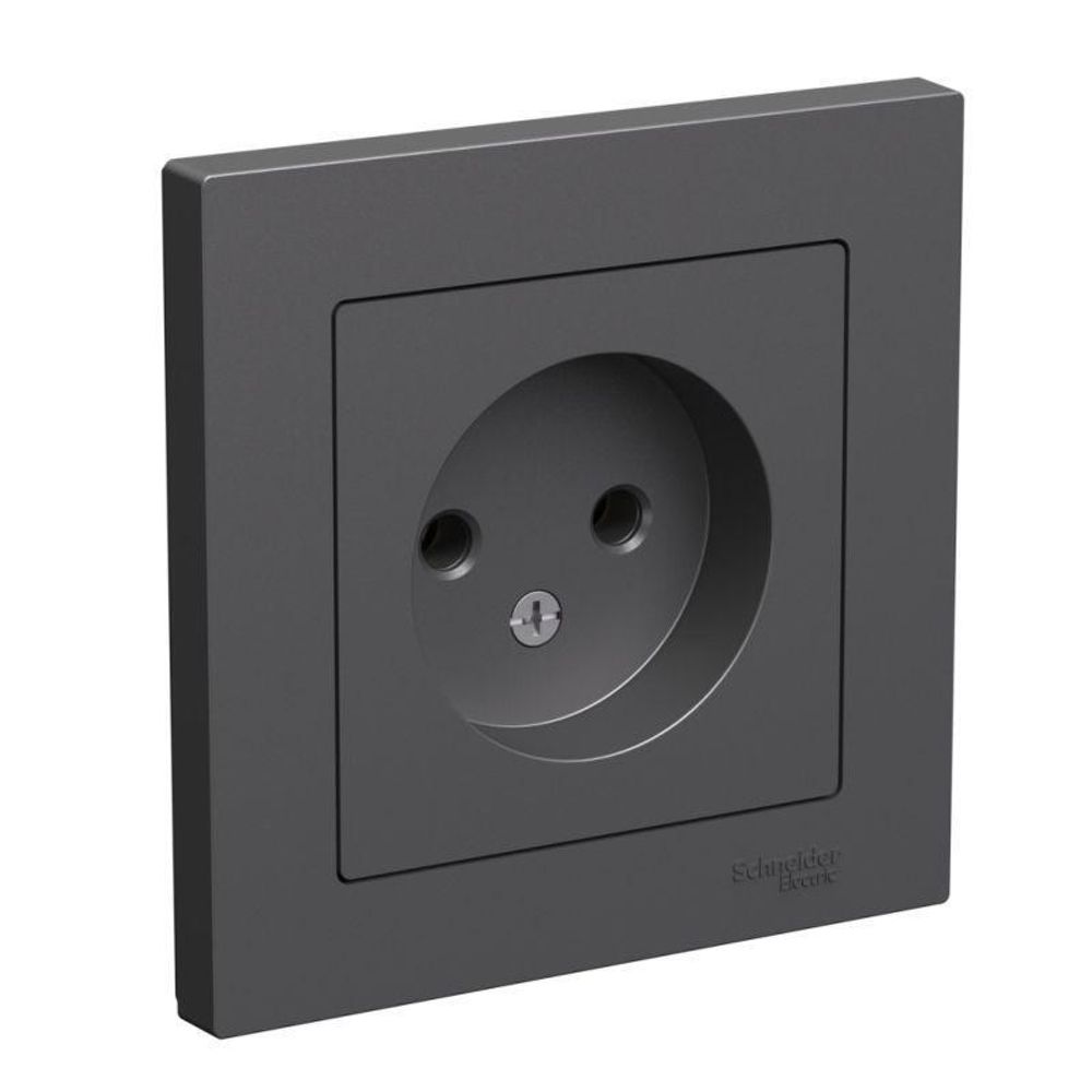 Розетка AtlasDesign без заземл. 16А в сборе базальт SE ATN001440