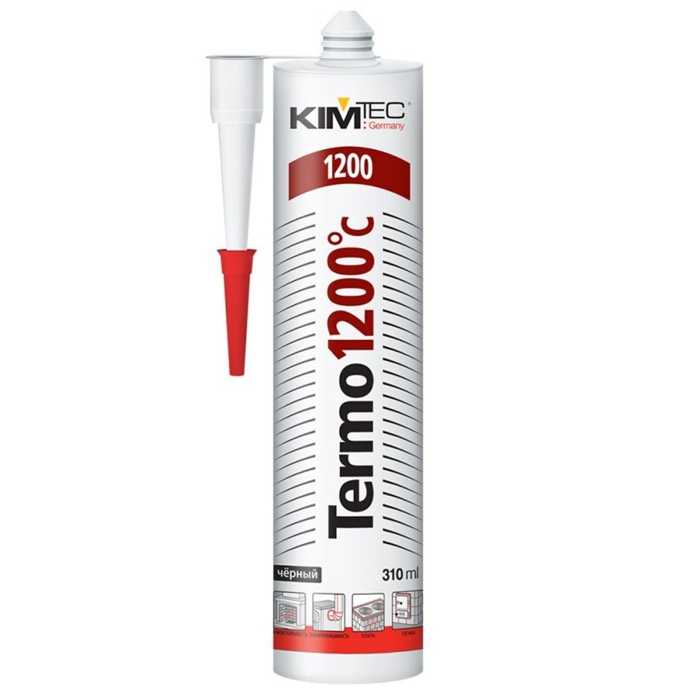 Герметик Termo 1200С черный 310 мл "KIM TEC" (12)
