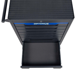 OPT-717E Тележка инструментальная, 7 полок с набором инструментов, столешница с EVA покрытием