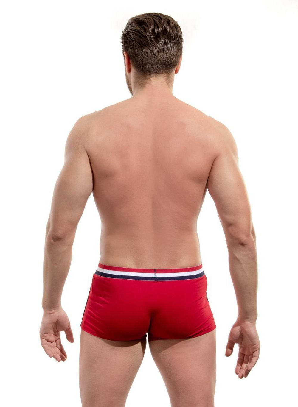 Мужские боксеры с полосками на резинке (Размер: XXL) (Цвет: темно-синий)