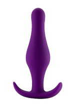 Фиолетовая анальная пробка Butt Plug with Handle Medium - 12,6 см. (Цвет: фиолетовый)