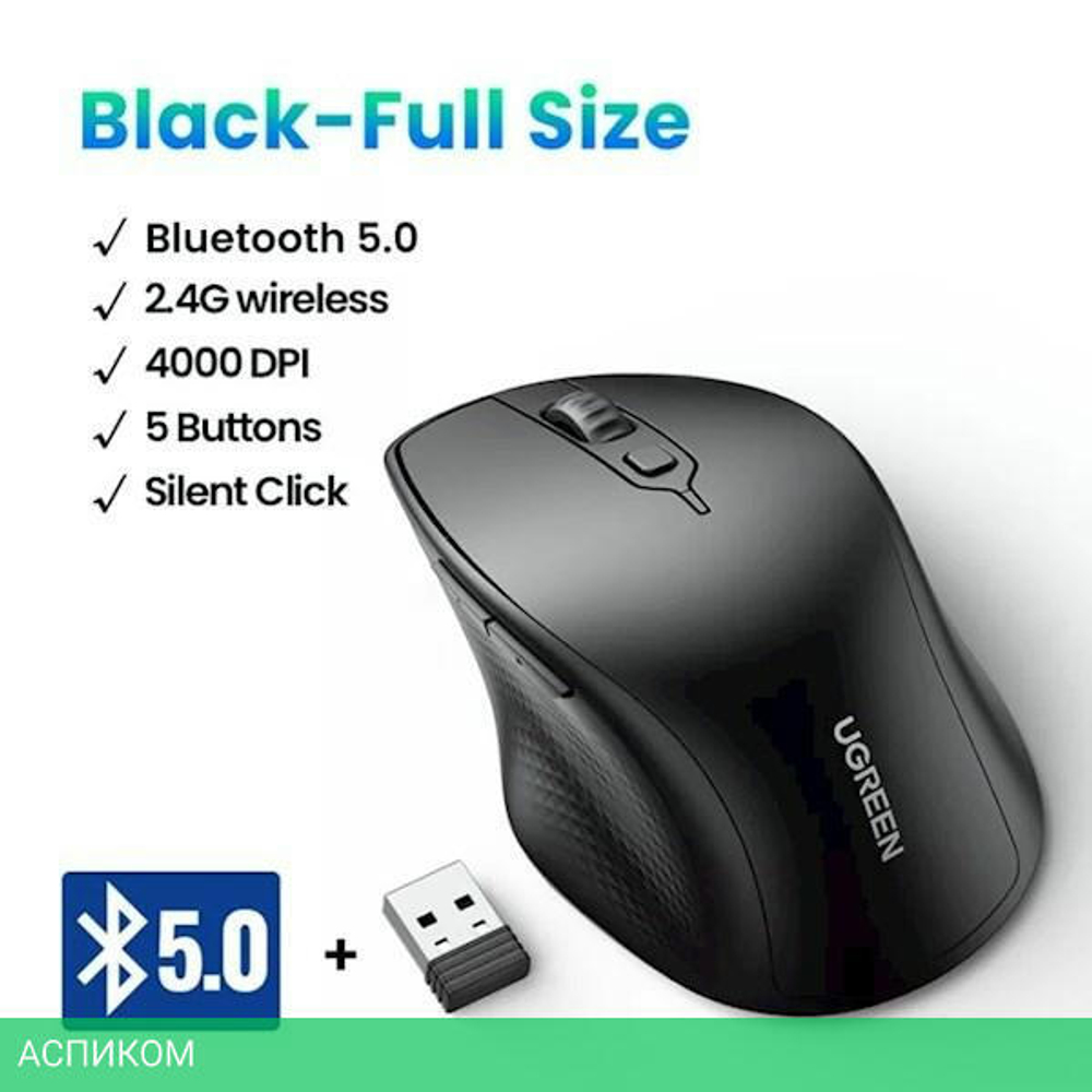 Мышь Ugreen MU101-90395 Black (90395)