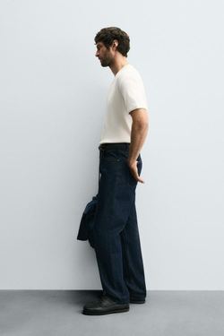 ZARA ФУТБОЛКА ИЗ РЕЛЬЕФНОЙ ТКАНИ ВАФЕЛЬНОГО ПЕРЕПЛЕТЕНИЯ, ЭКРЮ