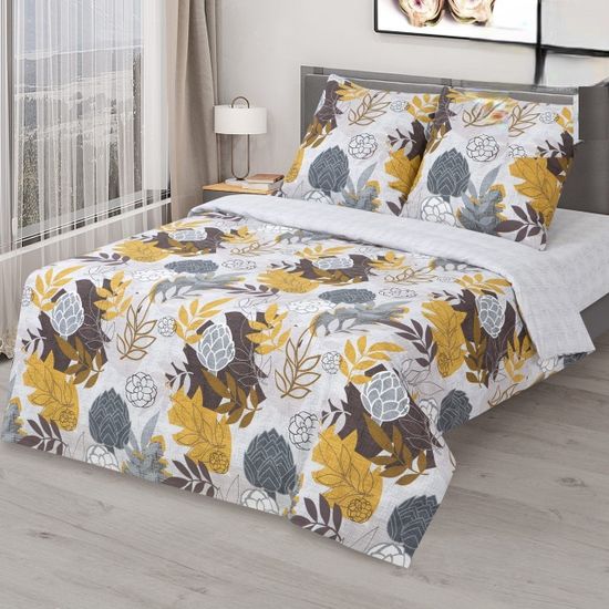 Евро комплект постельного белья Артишок бязь Премиум наволочки 70x70 см