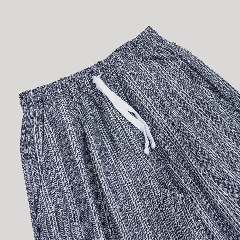Striped Baggy Pants Blue