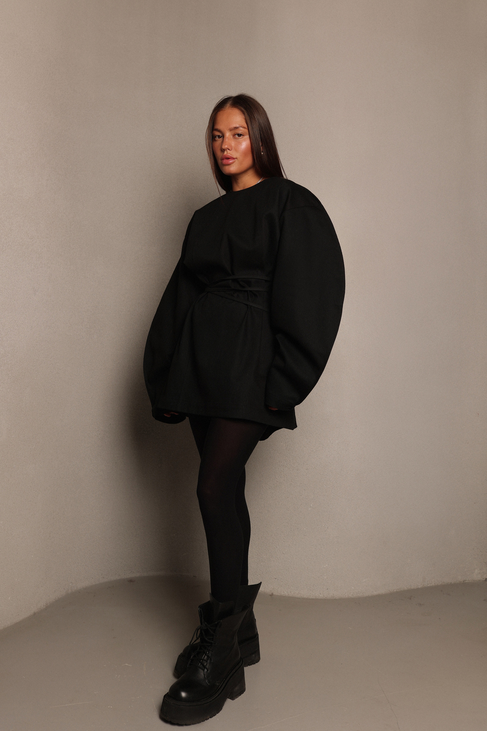 Платье о-силуэта из денима