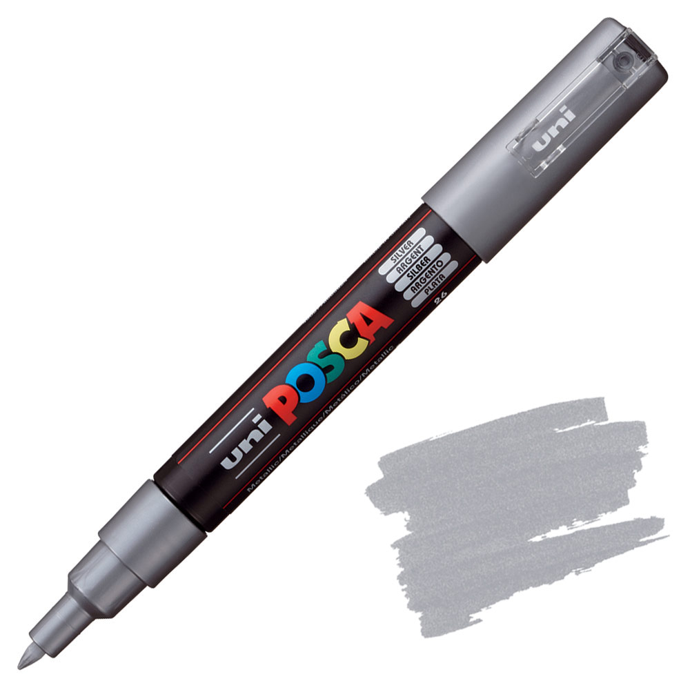 Маркер UNI POSCA PC-1M, 0.7 мм. Silver