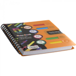 Тетрадь 120л., А5, клетка, Alingar "Good Idea", гребень, пластиковая обложка с информ окном, цветные пластиковые разделители, ассорти 4 цвета