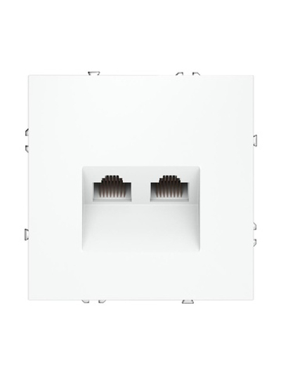 Розетка компьютерная 2-м СП S70 RJ45 + RJ45 кат.6 механизм бел. матов. Voltum VLS060202