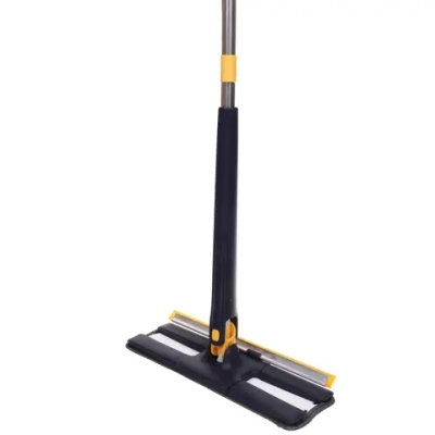 Швабра с отжимом, ручка 125 см «Skay» цвет темно-синий в комплекте две насадки