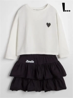 Костюм для девочки, лонгслив и юбка