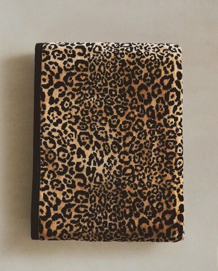 Zara Home - Велюровое банное полотенце с животным узором, коричневый, 90х150 см