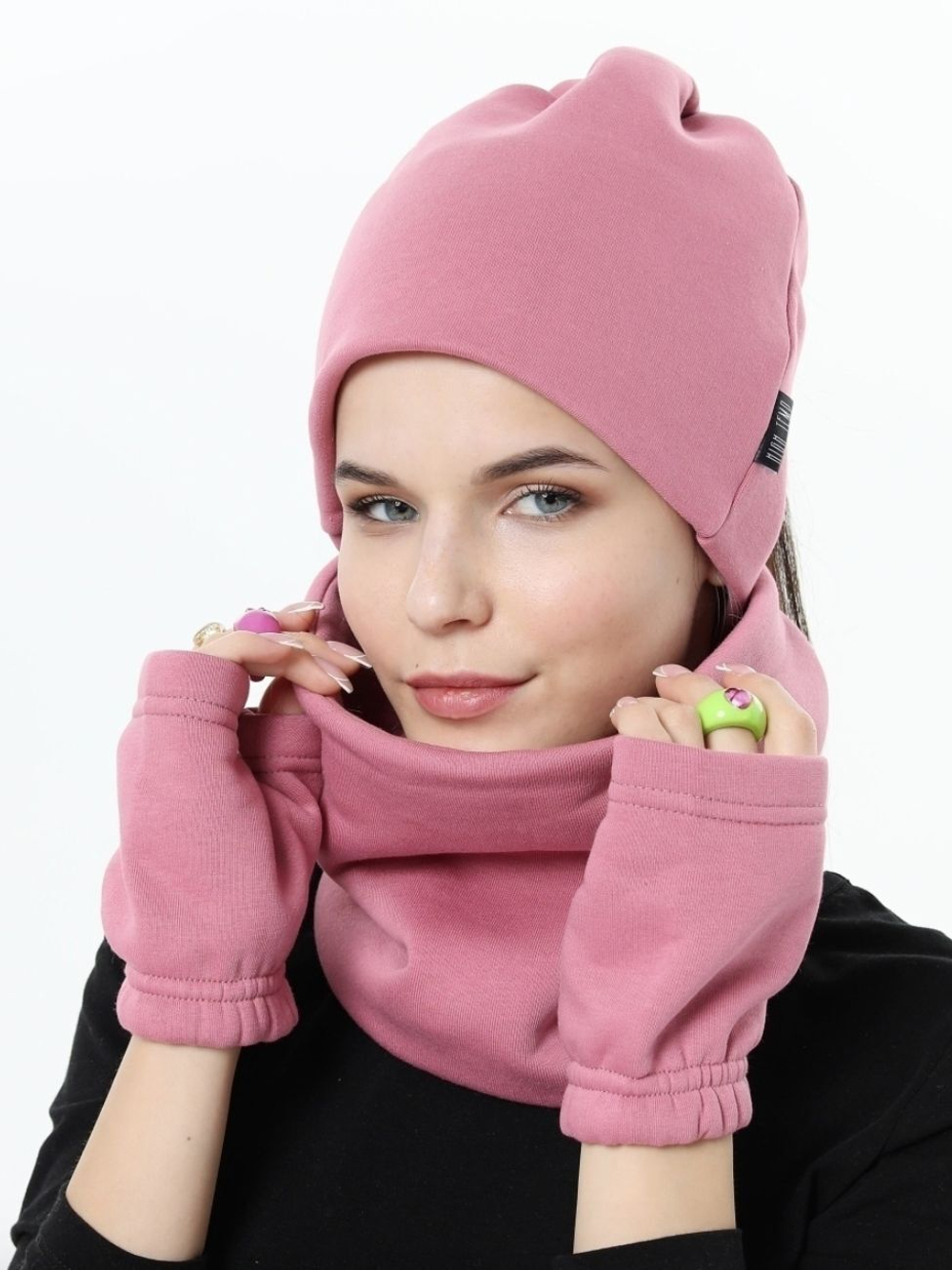 Митенки женские из футера с начесом