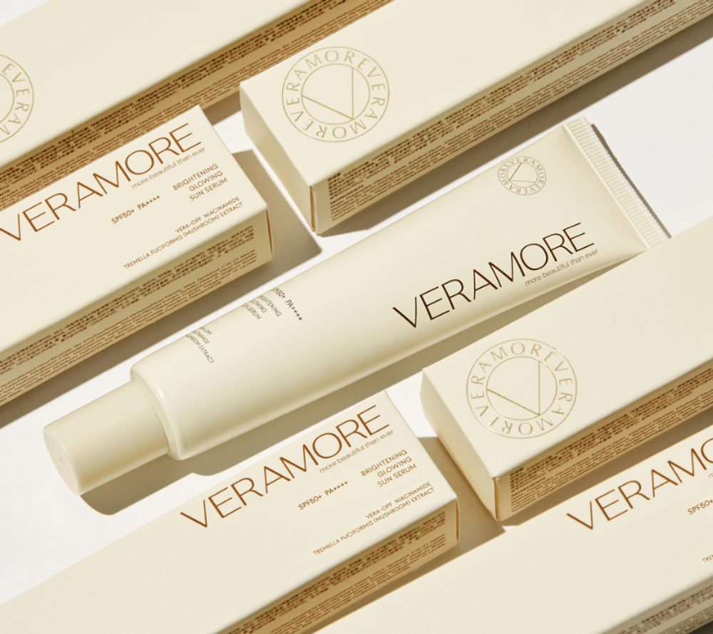 VERAMORE Солнцезащитная сыворотка для лица - Brightening Glowing Sun Serum SPF50+PA++++, 35мл.