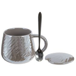 GAEM Кружка с крышкой и ложкой, 350 мл, L12,5 W9,5 H9 см