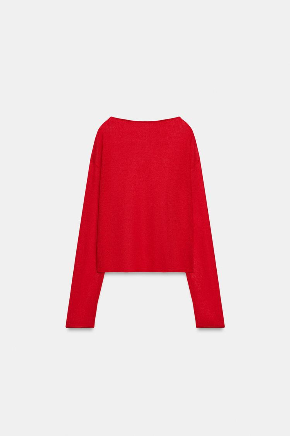 ZARA АЖУРНЫЙ СВИТЕР, КРАСНЫЙ