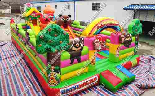 Коммерческий надувной батут "Маша и Миша", 10*6*2,8 м