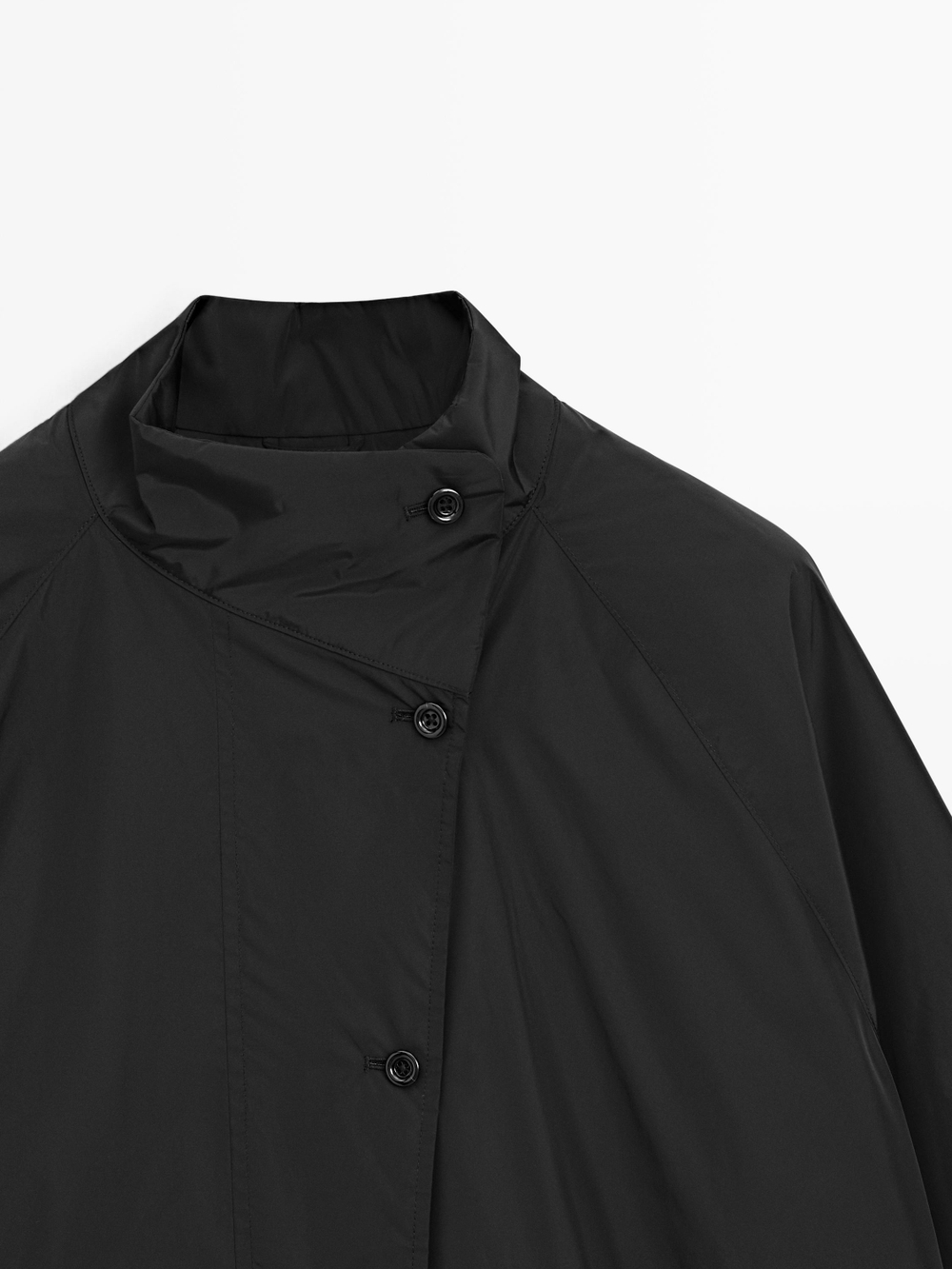 Massimo Dutti Короткая стеганая парка с воротником, черный