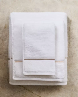 ZARA HOME ПОЛОТЕНЦЕ С ВЫШИТОЙ КАЙМОЙ, БЕЖЕВЫЙ