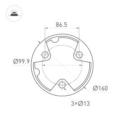 Светильник LGD-FRESNEL-BOLL-H800-20W Warm3500-MIX (GR, 290 deg, 230V) (Arlight, IP65 Металл, 5 лет) 045539