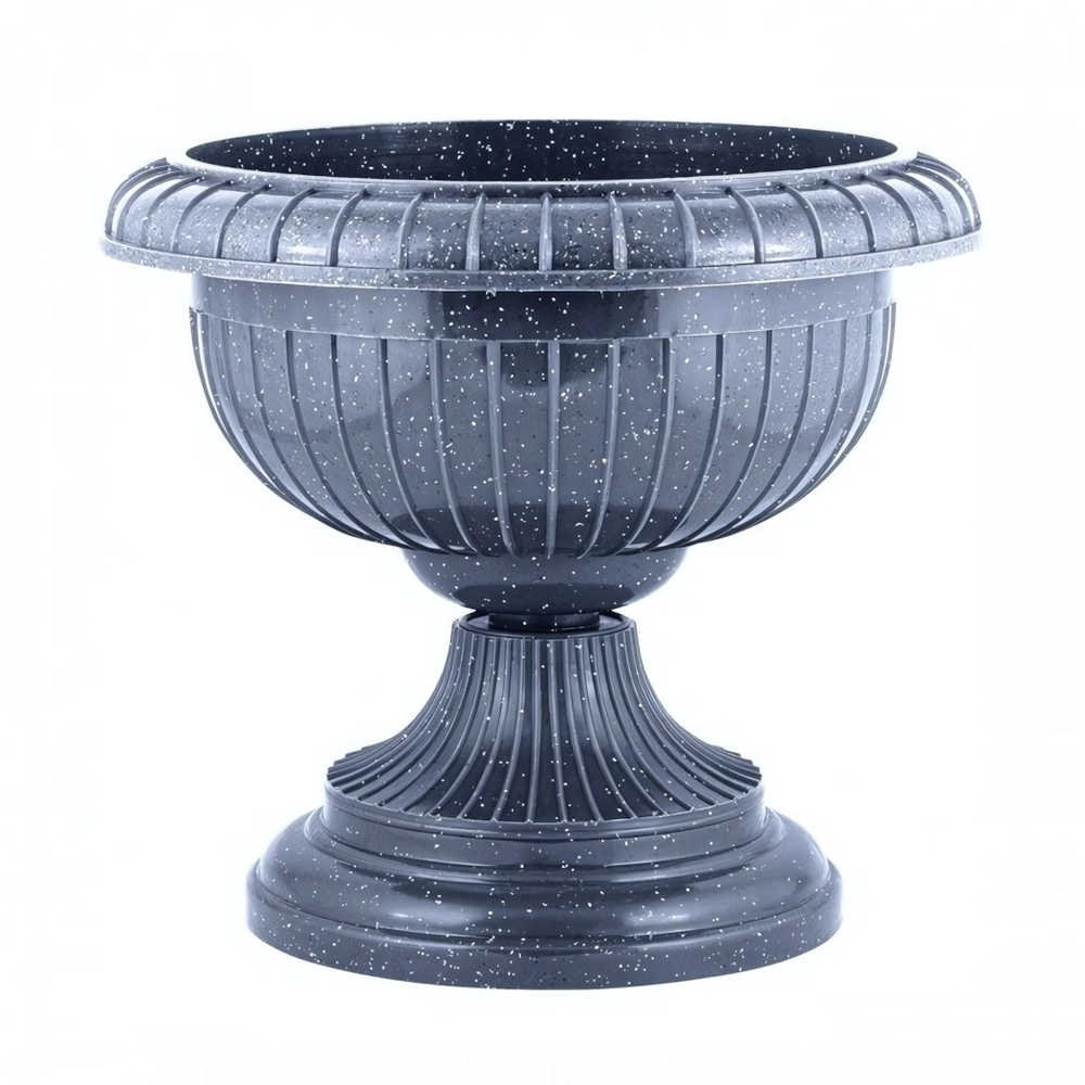 Вазон на ножке большой D 395 мм 9,5 л, тёмный камень