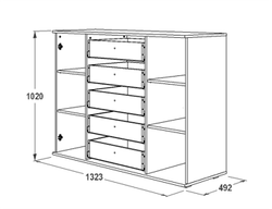 Комод "Ольга-14" № 3 (дуб сонома), ЛДСП/МДФ, Фант-мебель, г. Волжск