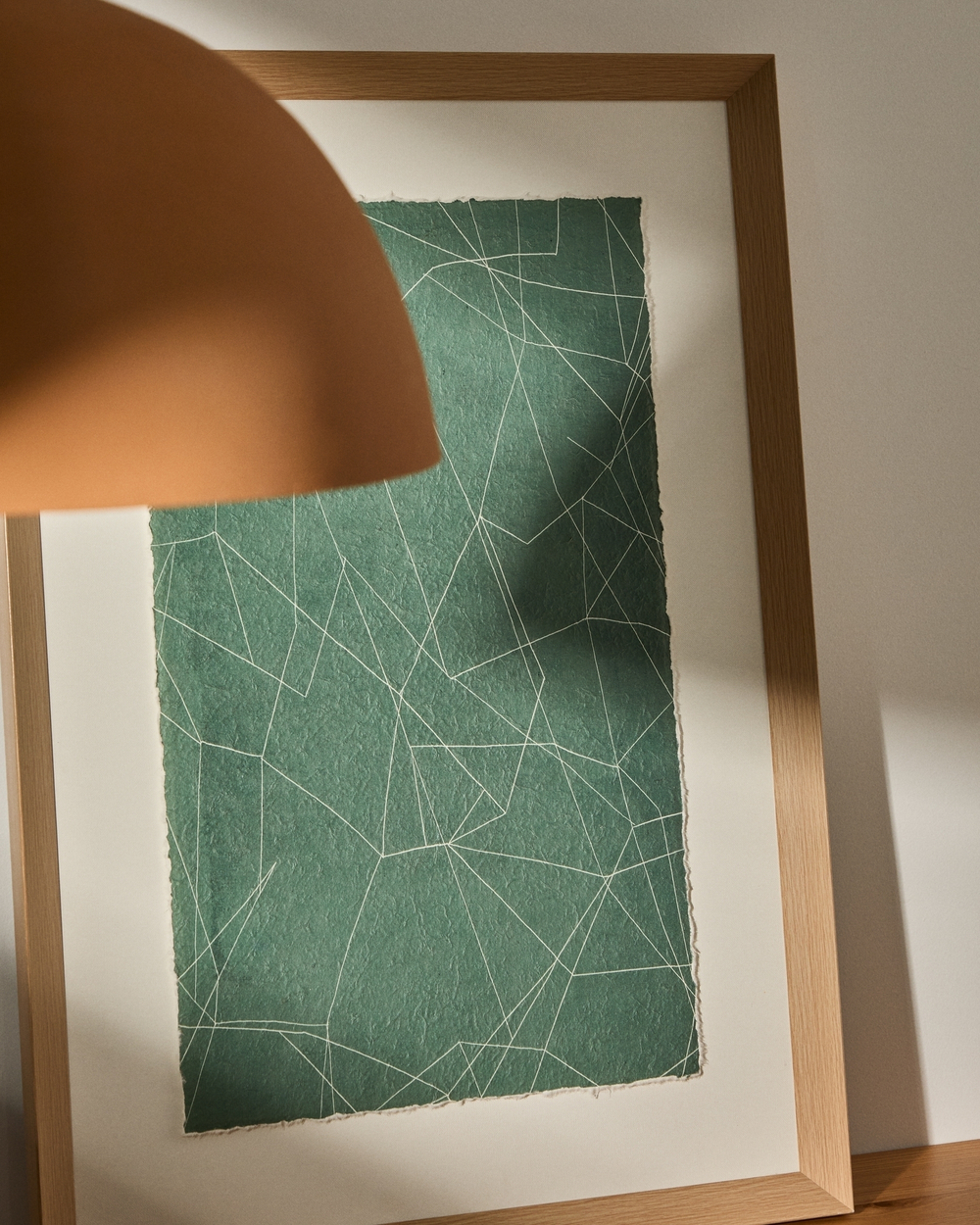 Durkan Абстрактная картина на переработанной бумаге зеленая 100 x 70 см