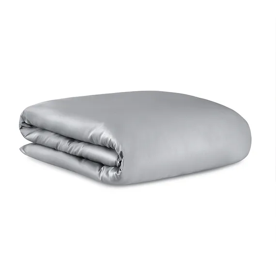 Комплект постельного белья из премиального сатина светло-серого цвета из коллекции essential, 200х22