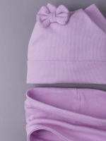 Шапка для девочки с ушками осенняя и снуд