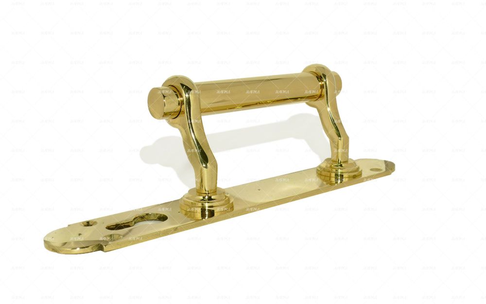 Полированная латунь дверная опорная ручка Псковская Полированная латунь дверная опорная ручка Псковская