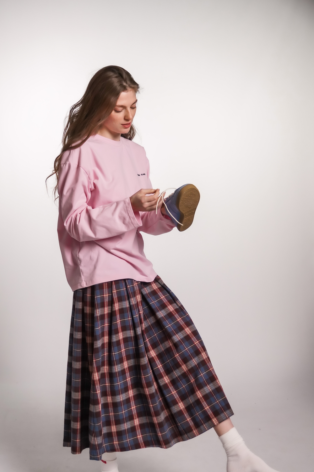 Юбка-колокол из фланели в шотландскую клетку