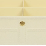 Корзина - органайзер для хранения с крышкой «ОКСФОРД», цвет айвори, 32,8*24*8,1см (лейбл Селфи)