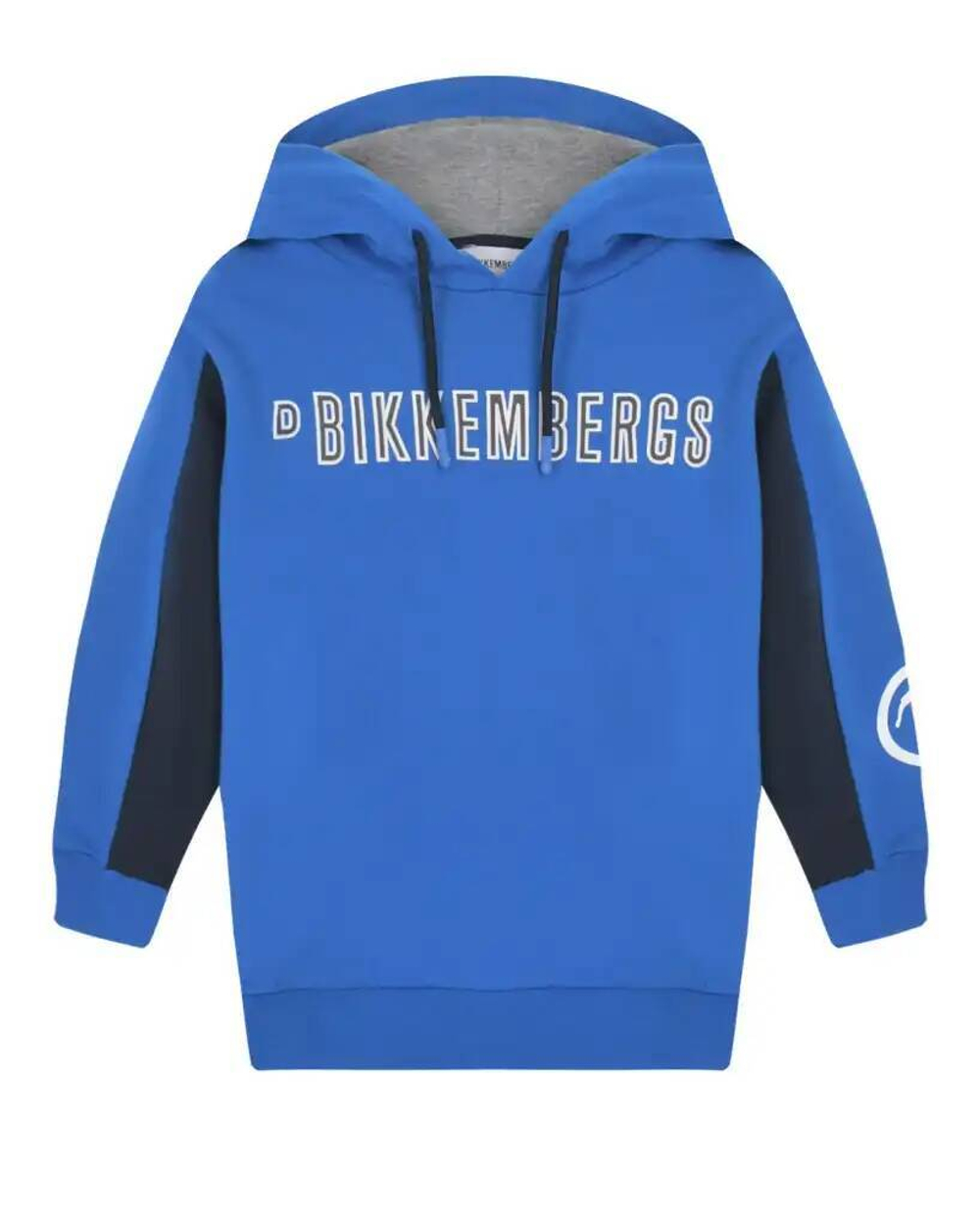 Свитшот с капюшоном + брюки трикотажные BIKKEMBERGS Ярко-синий/Темно-синие вставки, лампасы и пояс /Термопринт: сине-белый логотип Мальчик