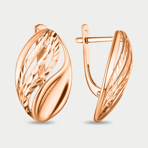 Серьги из розового золота 585 пробы для женщин без вставок (арт. 025852-1010)