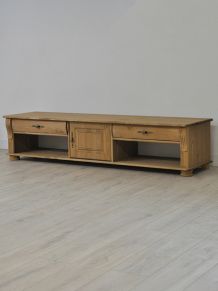 Тумба под телевизор Сюзанна, 180 см, с ящиками и полками, бейц