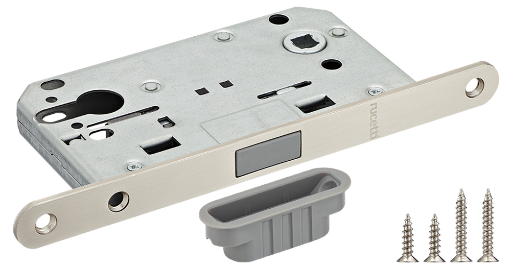 Защелка под цилиндр магнитная Rucetti RM1885 SN Цвет - белый никель