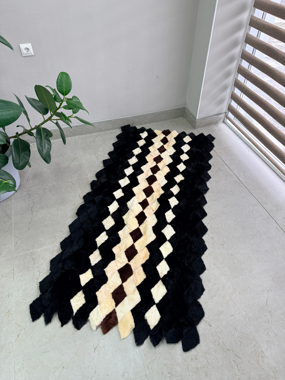 Покрывало меховое ковер из шкуры овчины