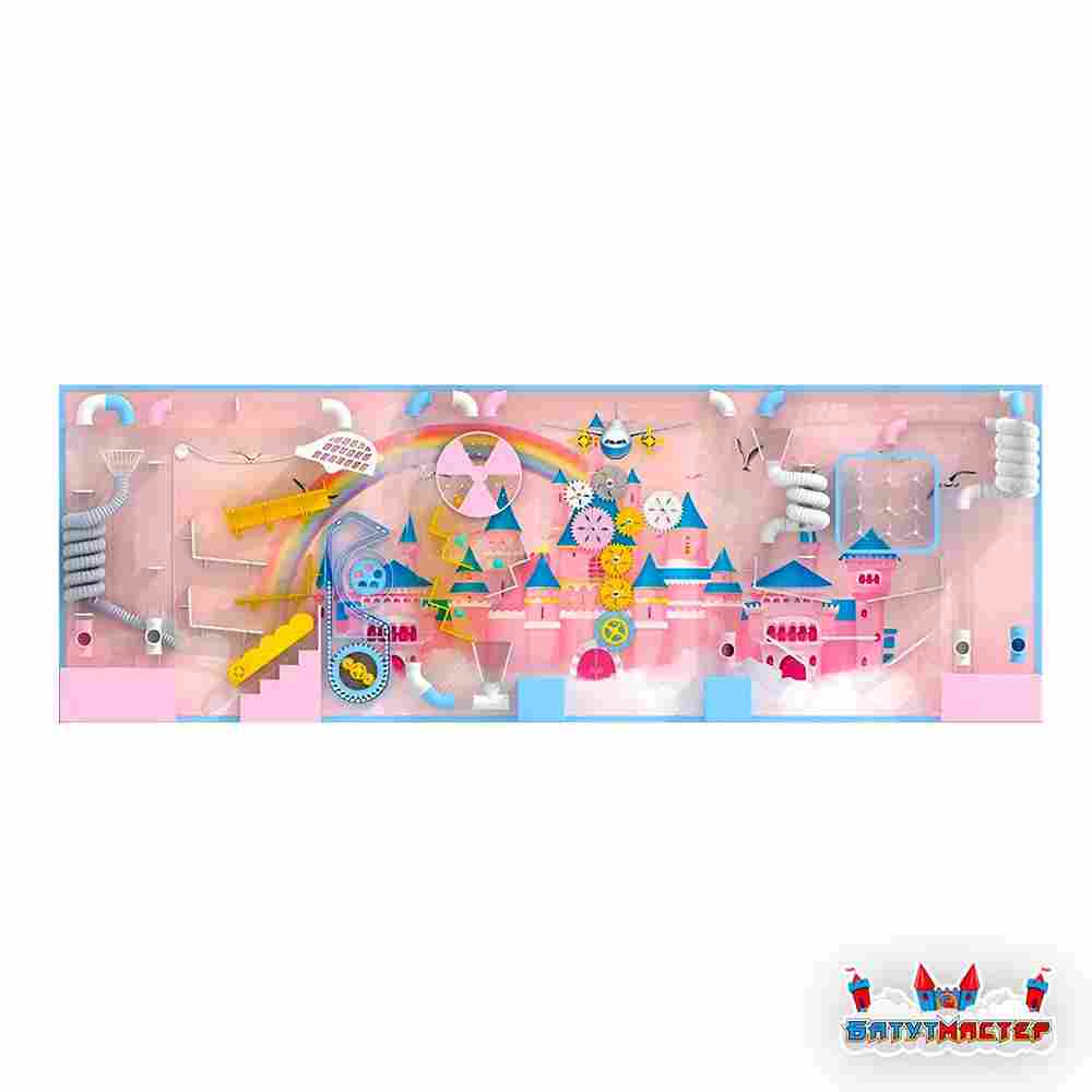 Интерактивный комплекс стена «Замок сладких шариков», 6,5×1,8×0,5 м