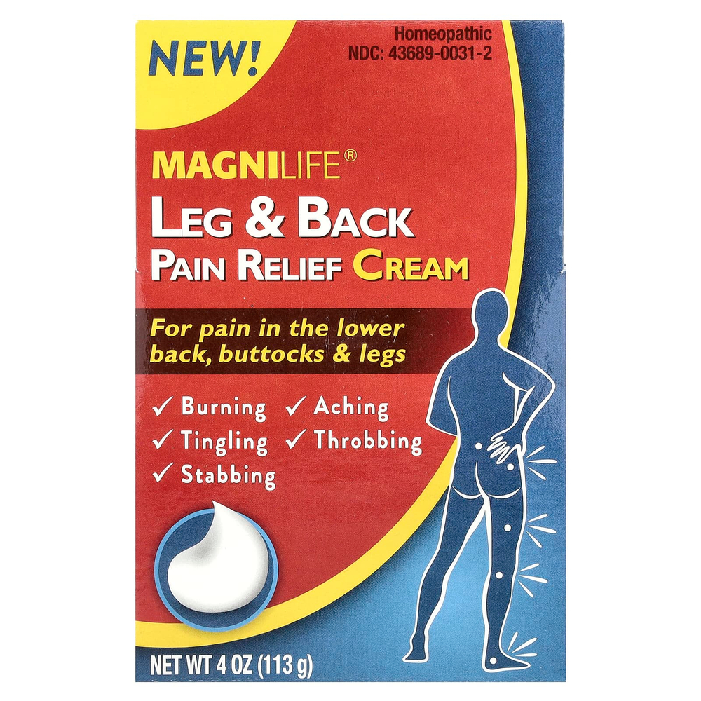 MagniLife, Обезболивающий крем для ног и спины, 113 г (4 унции)