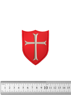 Шеврон Crusader (Крестоносец) PVC. Красный