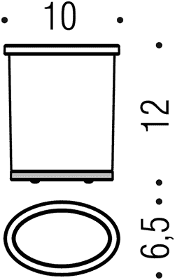 Стакан настольный Colombo Land  B2841, хром схема