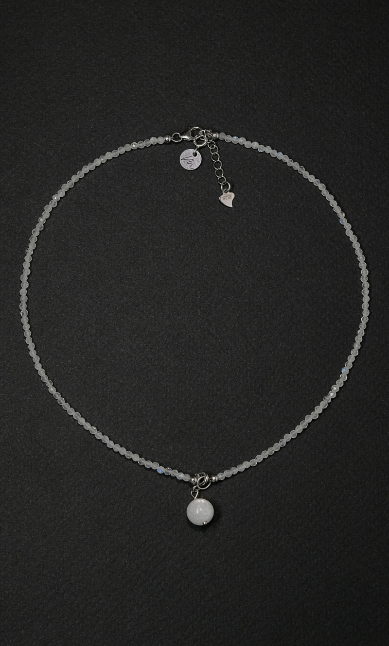 Колье Сотуар "Memo Flow" из лунного камня