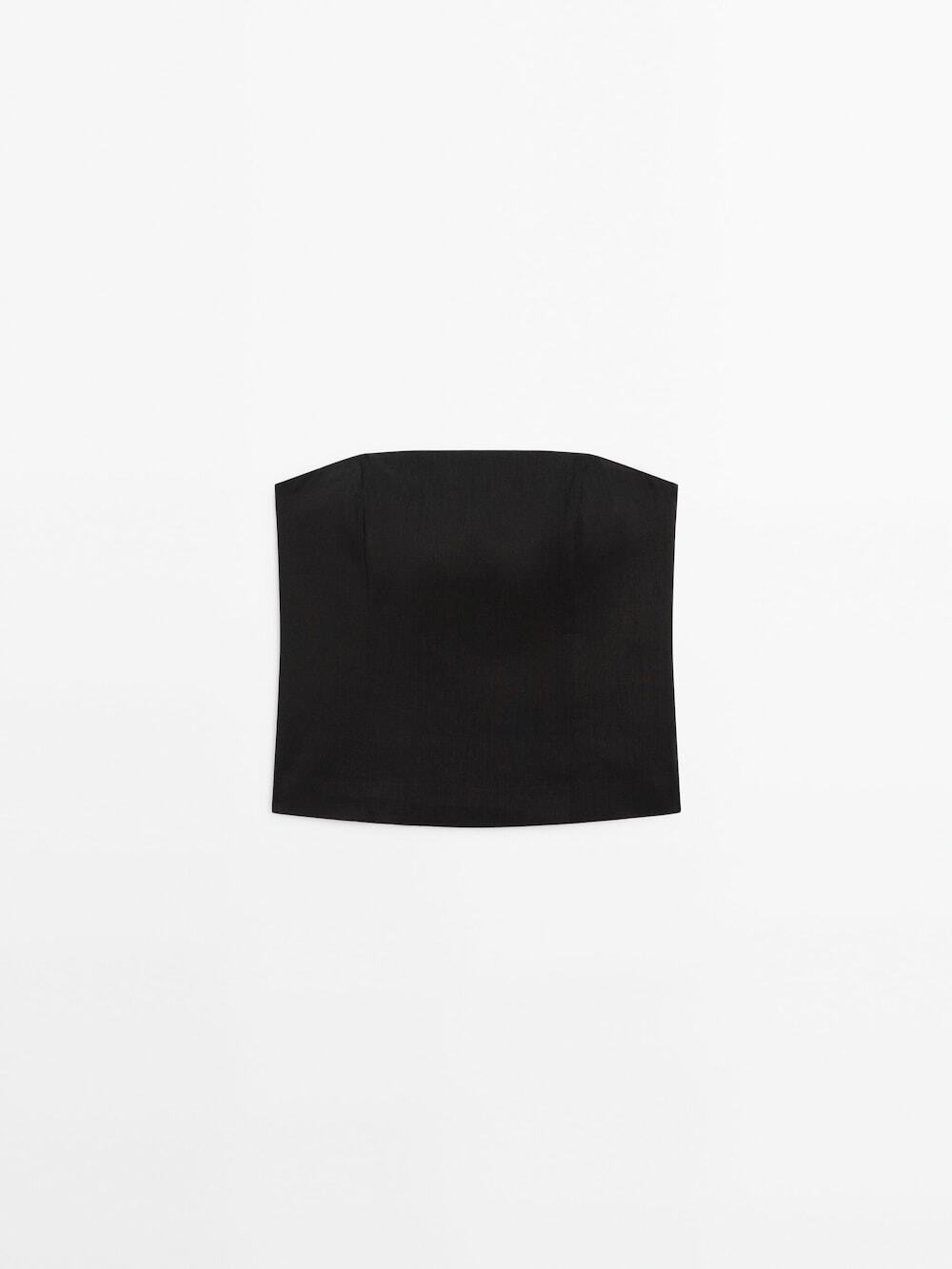 Massimo Dutti Топ без бретелей, черный