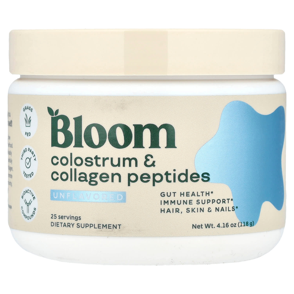 Bloom, Пептиды молозива и коллагена, без добавок, 118 г (4,16 унции)