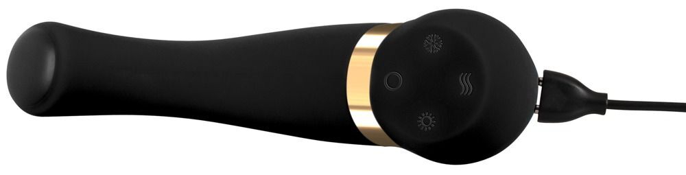Черный вибромассажер с температурными режимами Hot n Cold - 21,6 см. (Цвет: черный)