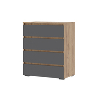 Хелен КМ 02 Комод 4 ящика Крафт золотой/Графит серый